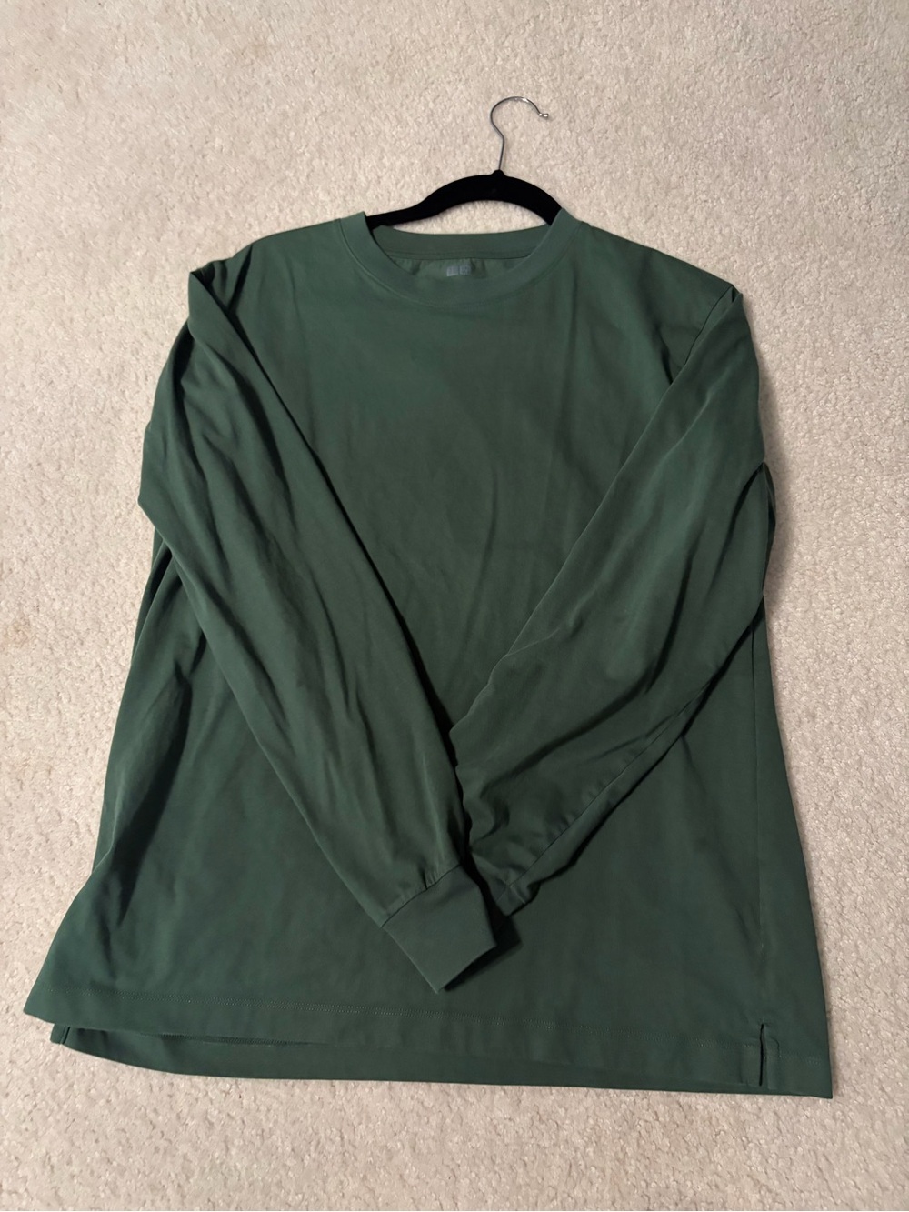 UNIQLO Men's Long Sleeve Airism Crewneck Shirt - Forest Green